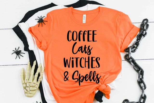 Coffee Cats Witches and Spells Halloween SVG SVG She Shed Craft Store 