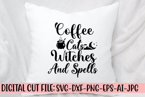 Coffee Cats Witches And Spells SVG Design SVG Syaman 