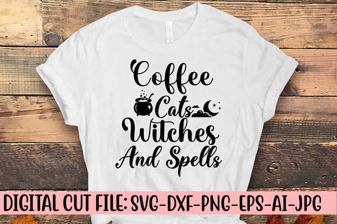 Coffee Cats Witches And Spells SVG Design SVG Syaman 