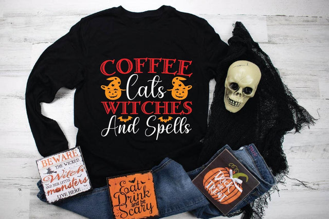 Coffee Cats Witches And Spells SVG Shahin alam 