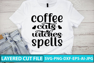 Coffee Cats Witches Spells SVG Cut File SVG Syaman 