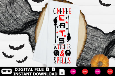 Coffee Cats Witches & Spells SVG Shahin alam 