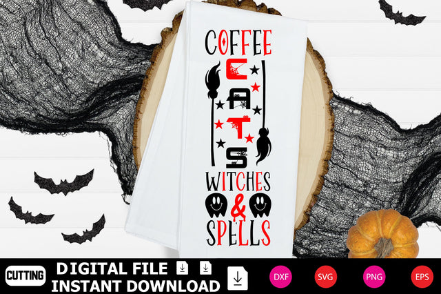 Coffee Cats Witches & Spells SVG Shahin alam 