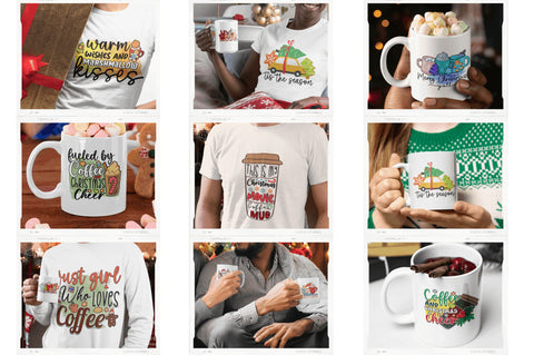 Coffee & Christmas Cheer Sublimation Bundle Sublimation Regulrcrative 