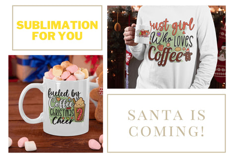 Coffee & Christmas Cheer Sublimation Bundle Sublimation Regulrcrative 