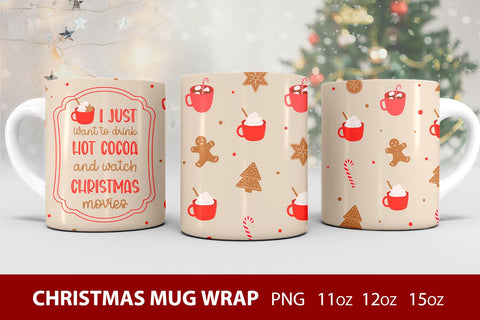 Coffee christmas sublimation mug wrap Sublimation KMarinaDesign 