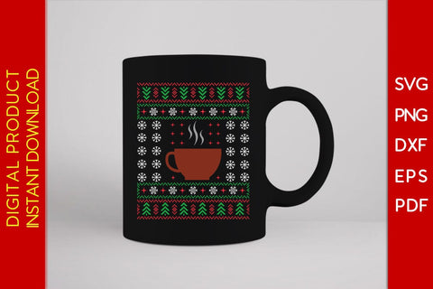 Coffee Christmas Ugly Sweater Design SVG PNG EPS Cut File SVG Creativedesigntee 