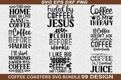 Coffee Coaster SVG Bundle Quotes SVG SH_Tee store 