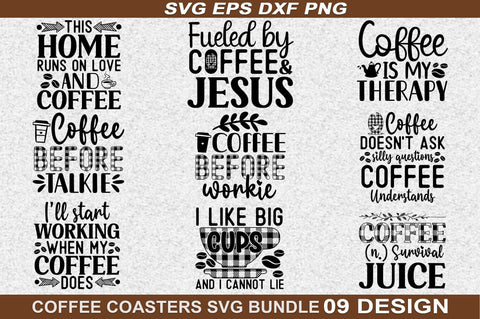 Coffee Coaster SVG Bundle Quotes So Fontsy