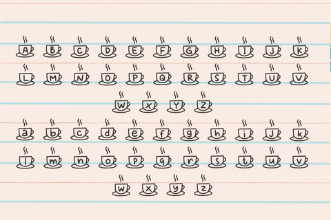 Coffee Cup Alphabet Set SVG SVG Aisyah 