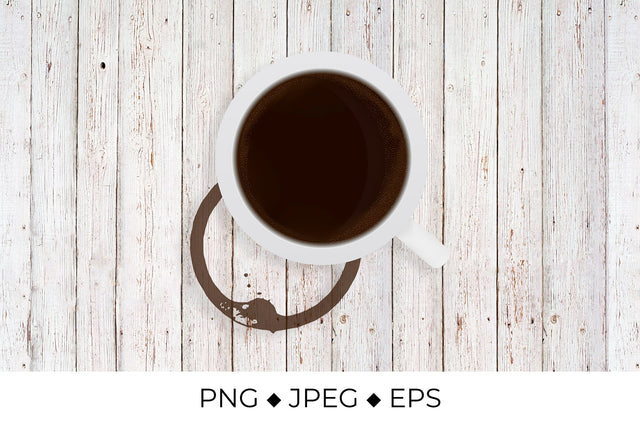 Coffee cup and coffee ring stain top view Sublimation LaBelezoka 