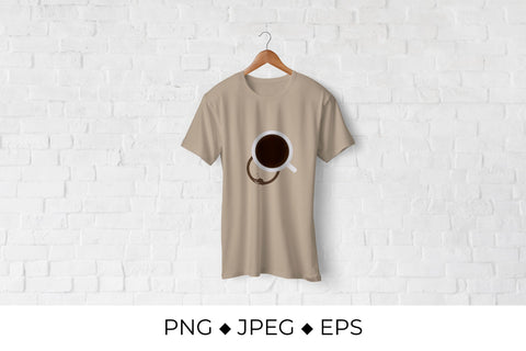 Coffee cup and coffee ring stain top view Sublimation LaBelezoka 