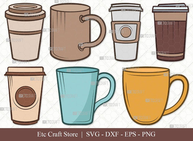 Coffee Cup Clipart SVG Cut File | Coffee Mug Svg | Coffee Svg | Hot Coffee Svg | Coffee Cup Svg Bundle SVG ETC Craft 