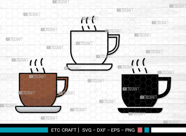 Coffee Cup Icons Color, Coffee Cup Svg, Coffee Mug Svg, Coffee Cups, Tea Cup, Coffee Cup Bundle, Icon Bundle, Svg Cut File, Dxf, Eps, Png, SVG ETC Craft 