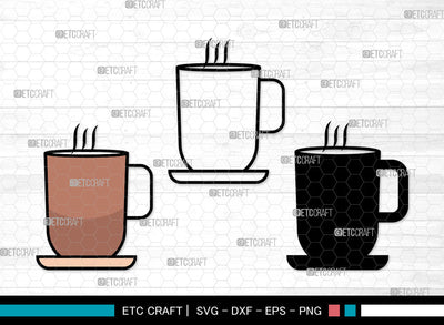 Coffee Cup Icons Color, Coffee Cup Svg, Coffee Mug Svg, Coffee Cups, Tea Cup, Coffee Cup Bundle, Icon Bundle, Svg Cut File, Dxf, Eps, Png, SVG ETC Craft 