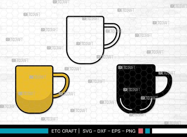 Coffee Cup Icons Color, Coffee Cup Svg, Coffee Mug Svg, Coffee Cups, Tea Cup, Coffee Cup Bundle, Icon Bundle, Svg Cut File, Dxf, Eps, Png, SVG ETC Craft 