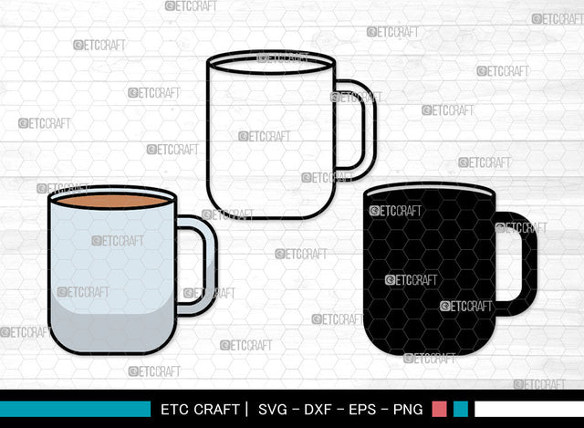 Coffee Cup Icons Color, Coffee Cup Svg, Coffee Mug Svg, Coffee Cups, Tea Cup, Coffee Cup Bundle, Icon Bundle, Svg Cut File, Dxf, Eps, Png, SVG ETC Craft 
