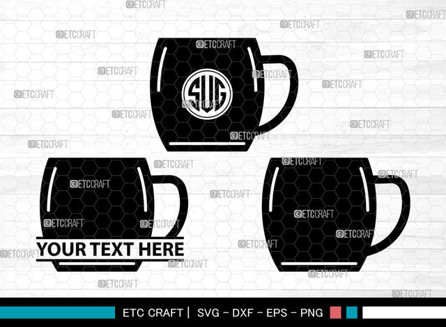 Coffee Cup Icons Monogram, Coffee Cup Svg, Coffee Mug Svg, Coffee Cups, Tea Cup, Coffee Cup Monogram, Icon Monogram, Svg Cut File, Dxf, Eps, Png, SVG ETC Craft 
