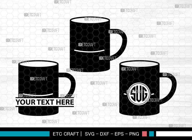 Coffee Cup Icons Monogram, Coffee Cup Svg, Coffee Mug Svg, Coffee Cups, Tea Cup, Coffee Cup Monogram, Icon Monogram, Svg Cut File, Dxf, Eps, Png, SVG ETC Craft 
