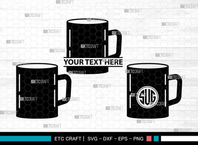 Coffee Cup Icons Monogram, Coffee Cup Svg, Coffee Mug Svg, Coffee Cups, Tea Cup, Coffee Cup Monogram, Icon Monogram, Svg Cut File, Dxf, Eps, Png, SVG ETC Craft 