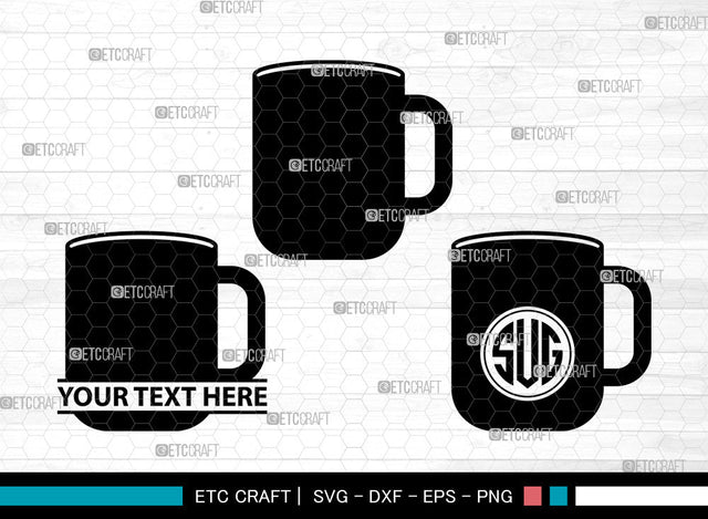 Coffee Cup Icons Monogram, Coffee Cup Svg, Coffee Mug Svg, Coffee Cups, Tea Cup, Coffee Cup Monogram, Icon Monogram, Svg Cut File, Dxf, Eps, Png, SVG ETC Craft 