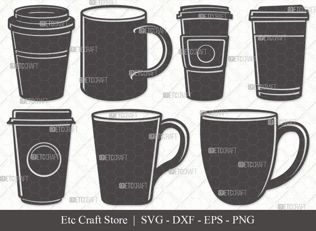 Coffee Cup Silhouette SVG Cut File | Coffee Mug Svg | Coffee Svg | Hot Coffee Svg | Coffee Cup Svg Bundle SVG ETC Craft 
