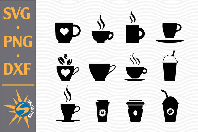 Coffee Cup SVG, PNG, DXF Digital Files Include SVG SVGStoreShop 