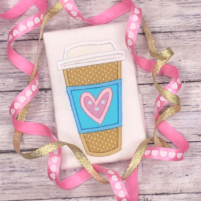 Coffee Cup to Go Applique Machine Embroidery Design Embroidery/Applique DESIGNS So Fontsy Design Shop 
