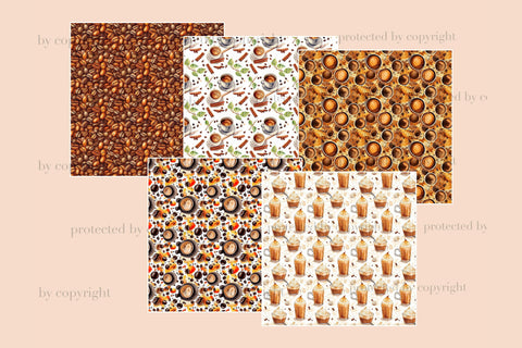 Coffee Digital Paper | Espresso Patterns Digital Pattern GlamArtZhanna 