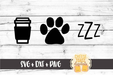 Coffee Dogs Naps SVG PNG DXF Cut Files SVG Cheese Toast Digitals 