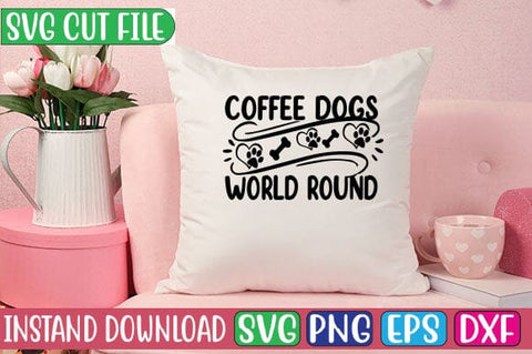Coffee Dogs World Round SVG Cut File SVG Studio Innate 