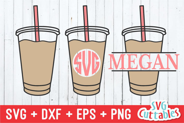 Coffee Drinks Monogram Frames Svg Cuttables