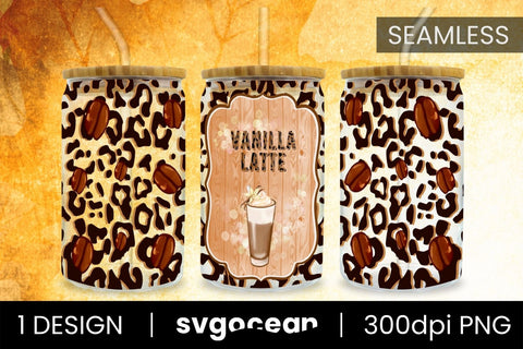 Coffee Drinks Stickers | PNG | 16 Oz Libbey Glass Sublimation SvgOcean 