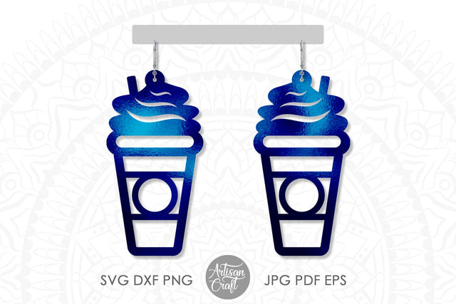 Coffee earring SVG, coffee jewelry SVG Artisan Craft SVG 