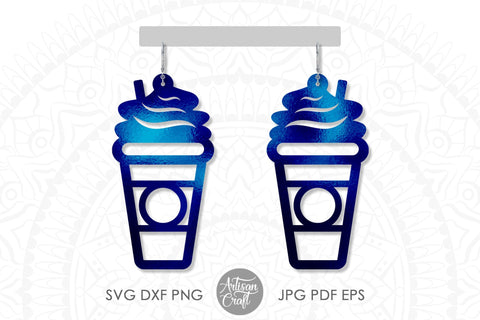 Coffee earring SVG, coffee jewelry SVG Artisan Craft SVG 