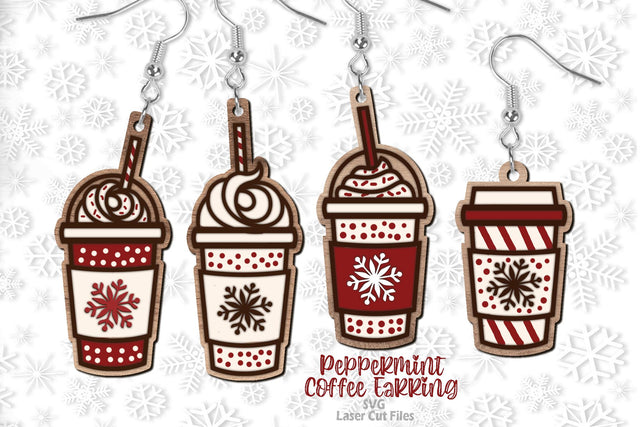 Coffee Earrings SVG Bundle | Peppermint SVG Laser Cut Files SVG Cloud9Design 