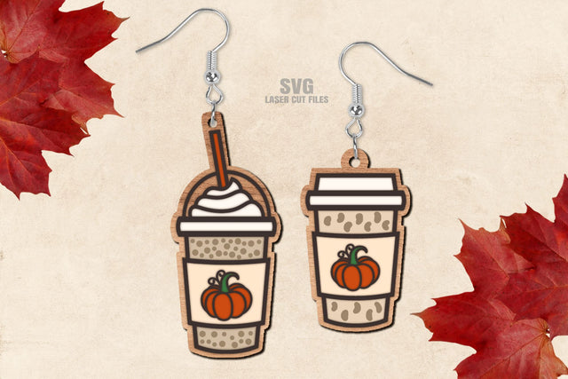Coffee Earrings SVG Cut Files | Pumpkin SVG Laser Cut Files SVG Cloud9Design 