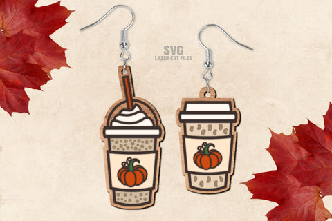 Coffee Earrings SVG Cut Files | Pumpkin SVG Laser Cut Files SVG Cloud9Design 