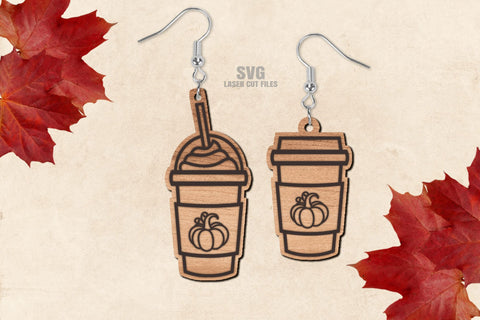 Coffee Earrings SVG Cut Files | Pumpkin SVG Laser Cut Files SVG Cloud9Design 