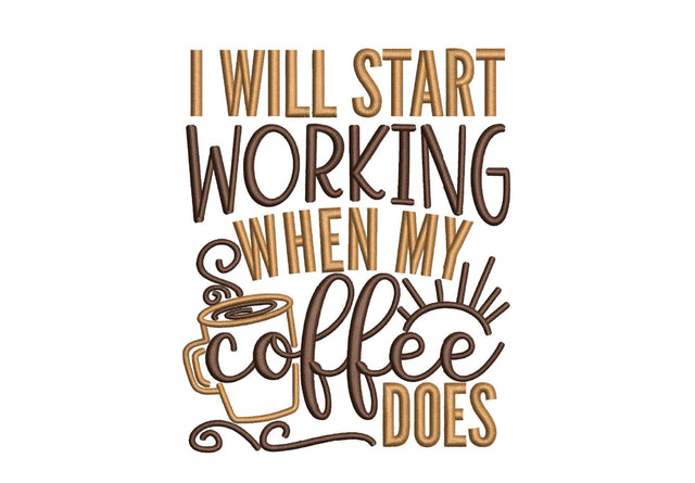 Coffee Embroidery Design, 5 sizes, Instant Download Embroidery/Applique DESIGNS Nino Nadaraia 