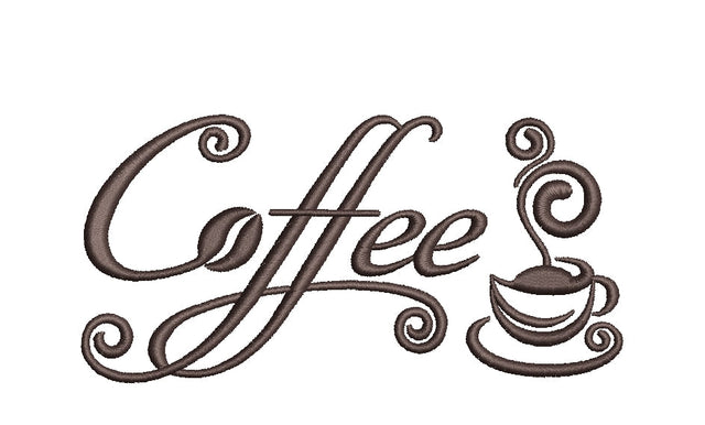 Coffee embroidery design, kitchen embroidery, 3 sizes, instant download. Embroidery/Applique DESIGNS ArtEMByNatalia 