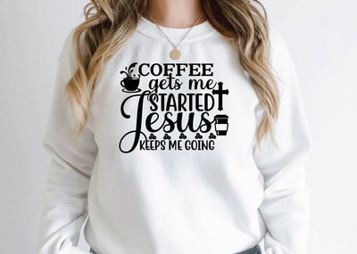 coffee gets me started jesus keeps me going SVG Design SVG farhad farhad 