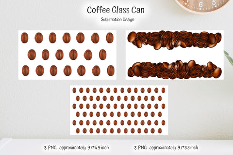 Coffee Glass Can Wrap Sublimation. Seamless PNG Design Sublimation Kseniia designer 
