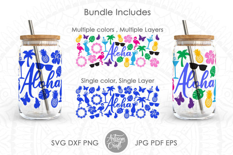 Coffee glass can wrap SVG with Aloha SVG Artisan Craft SVG 