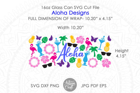 Coffee glass can wrap SVG with Aloha SVG Artisan Craft SVG 