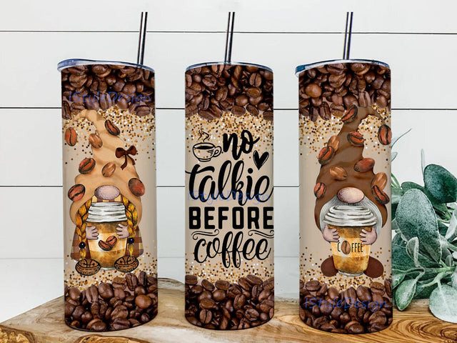 Coffee Gnome 20oz Skinny Tumbler Png, Coffee Lover, Coffee Glitter Tumbler Wrap Png, Gnome Tumbler Designs, Gnomes Love Coffee Tumbler Wrap Png Sublimation iStyleDesign 