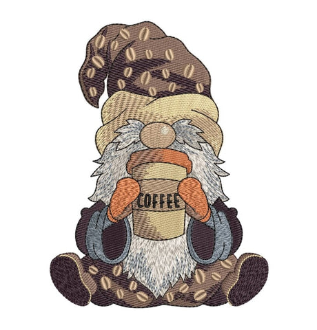 Coffee Gnome Embroidery/Applique DESIGNS ArtEMByNatalia 