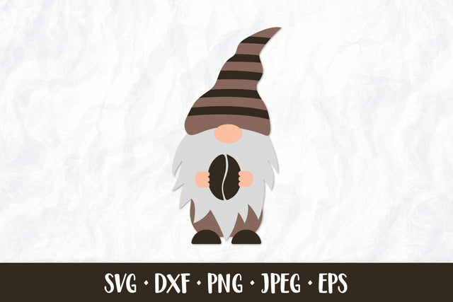 Coffee gnome SVG. Cute gnome holding coffee bean SVG LaBelezoka 