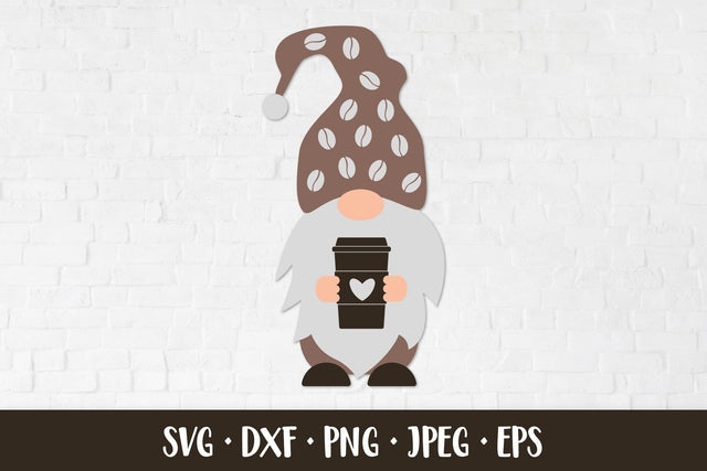 Coffee gnome SVG. Cute gnome holding cup SVG LaBelezoka 