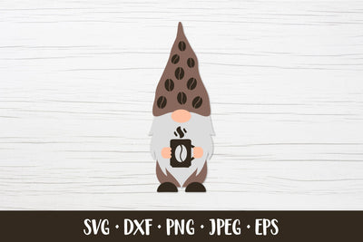 Coffee gnome SVG. Cute gnome holding mug SVG LaBelezoka 